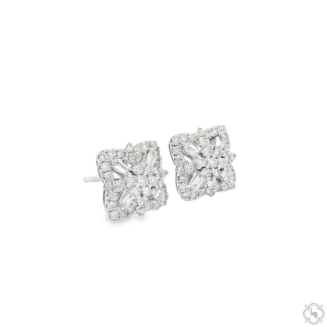 Luminous Blossom Studs Diamond Earrings 70094