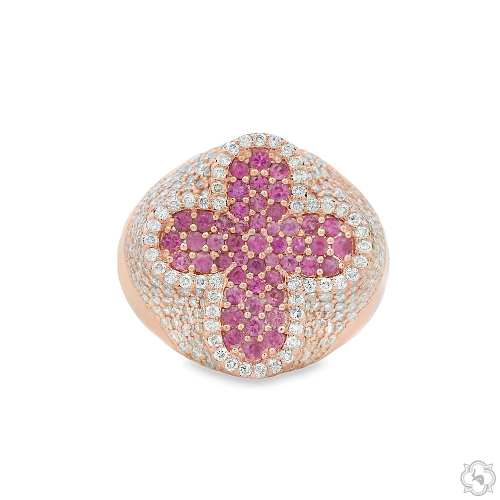 Sapphire Cross Diamond Ring 70419