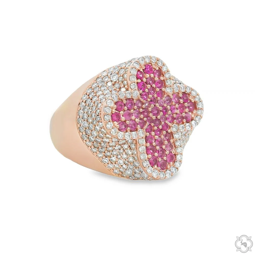 Sapphire Cross Diamond Ring 70419