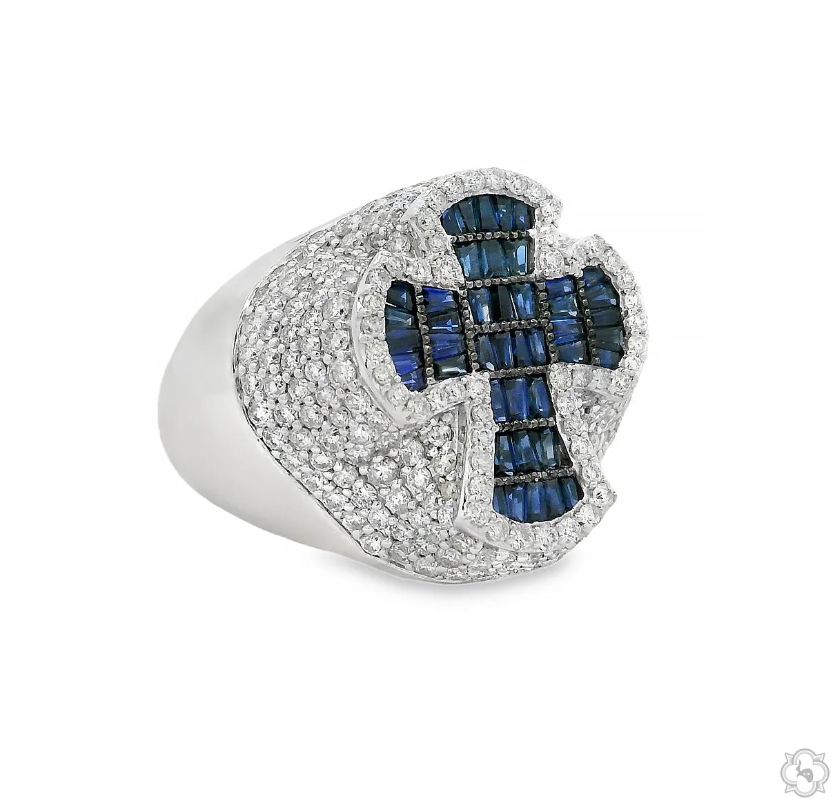 Sapphire Cross Diamond Ring 70421