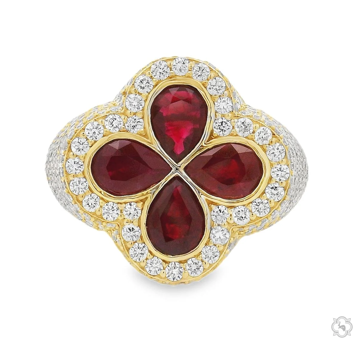 Ruby Clover Diamond Ring 70828