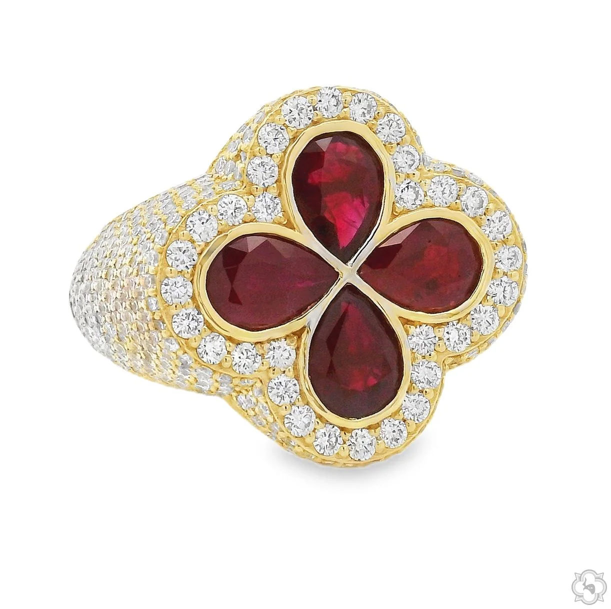 Ruby Clover Diamond Ring 70828