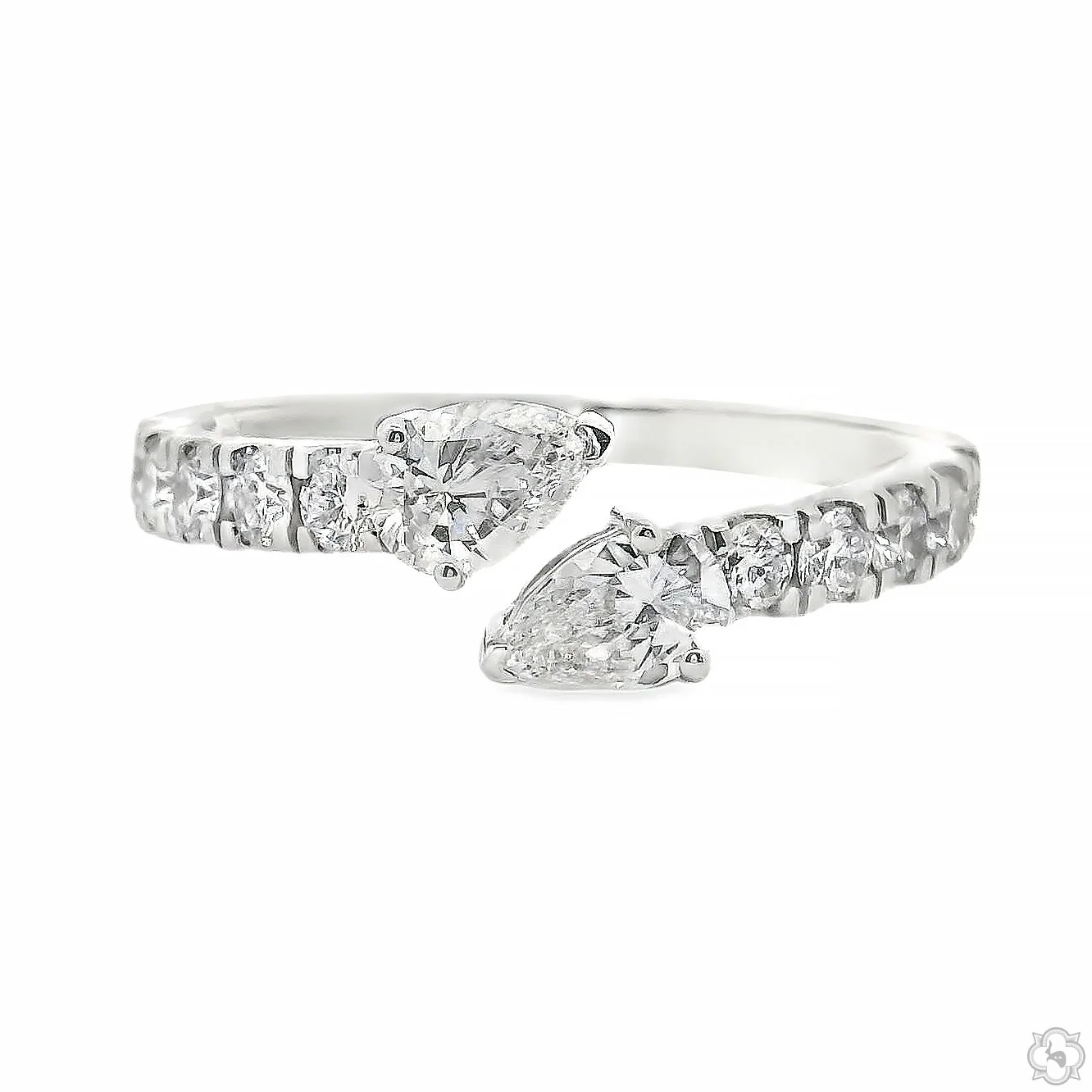 Pear Shape Bypass Diamond Ring 70847