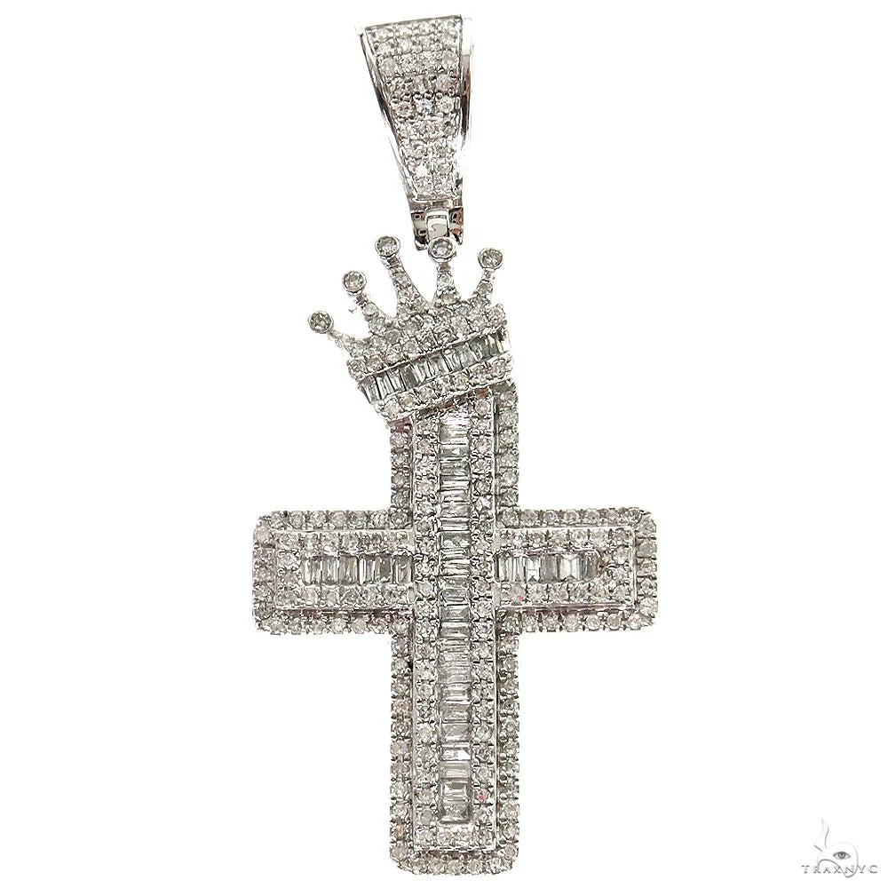 Baguette Diamond Crown Cross Pendant 69950