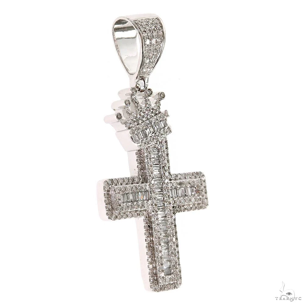 Baguette Diamond Crown Cross Pendant 69950