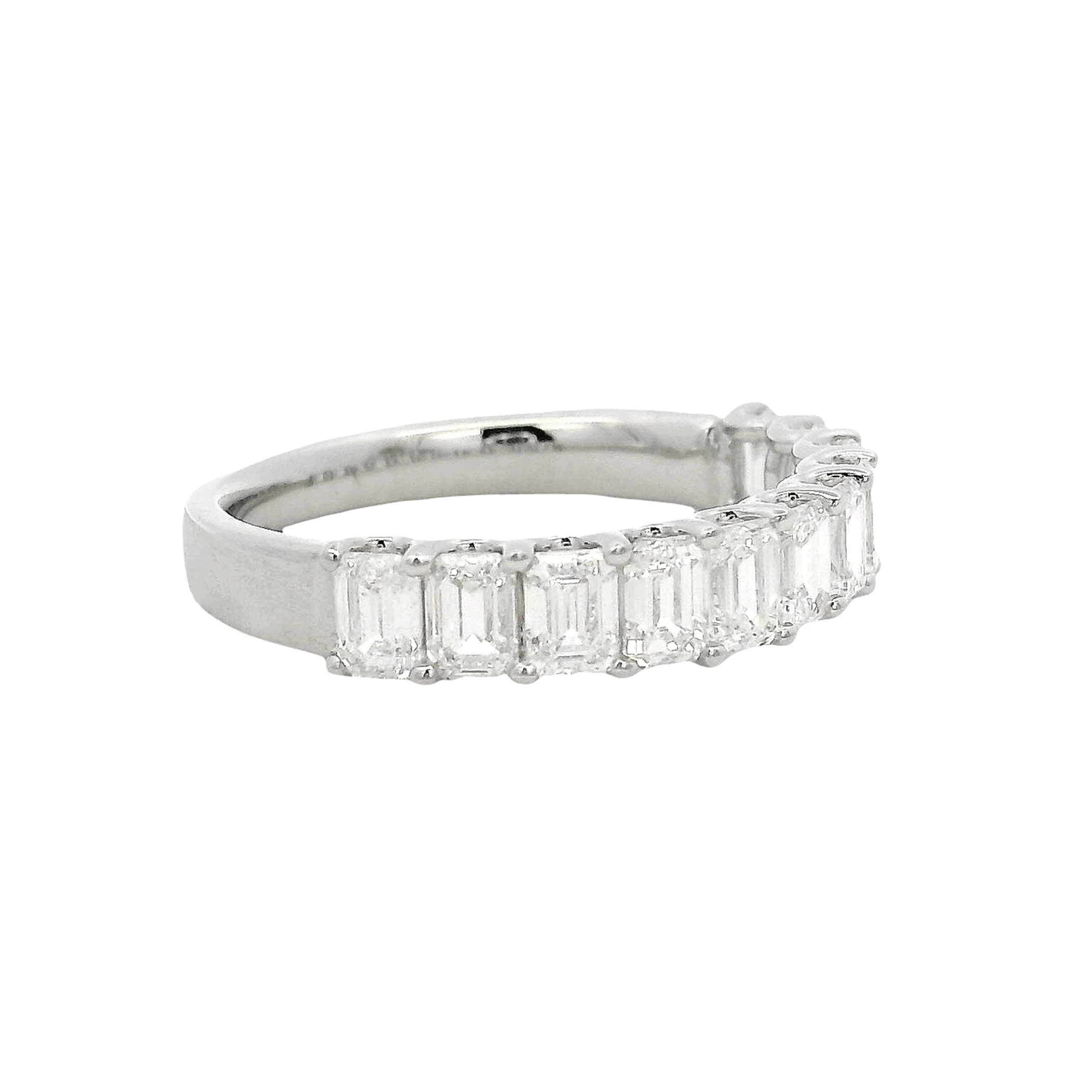 Semi-Eternity Emerald Cut Ring 70960