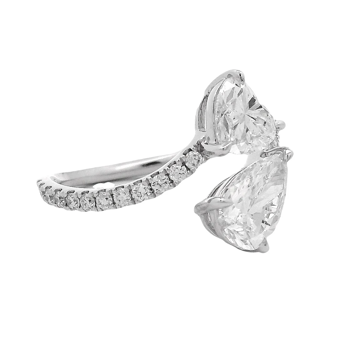 Toi et Moi Heart and Pear Cut Ring 70972