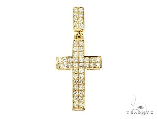 14K Gold Diamond Cross Pendant 65954