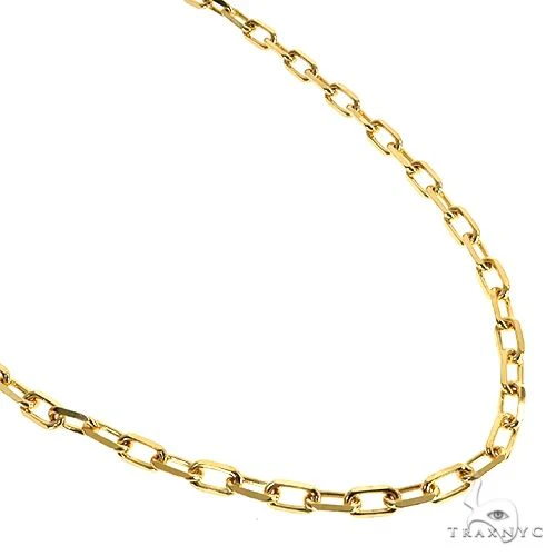 14K Yellow Gold Diamond Cut Anchor Cable Link Chain 18 Inches 3.7mm 70878