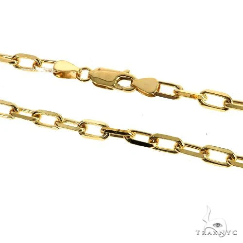 14K Yellow Gold Diamond Cut Anchor Cable Link Chain 18 Inches 3.7mm 70878