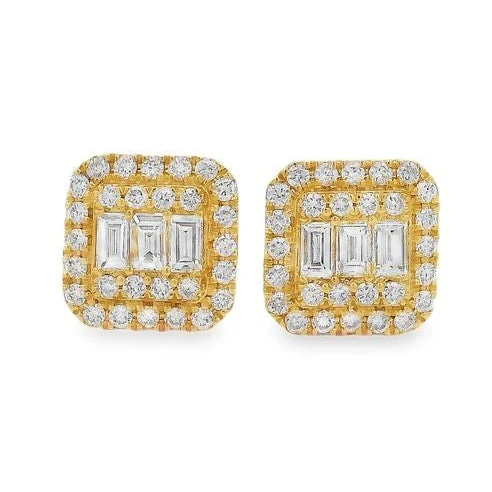 18K Gold Diamond Earrings 66806