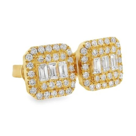 18K Gold Diamond Earrings 66806
