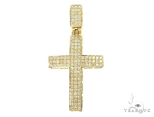 14K Gold Diamond Cross Pendant 65953