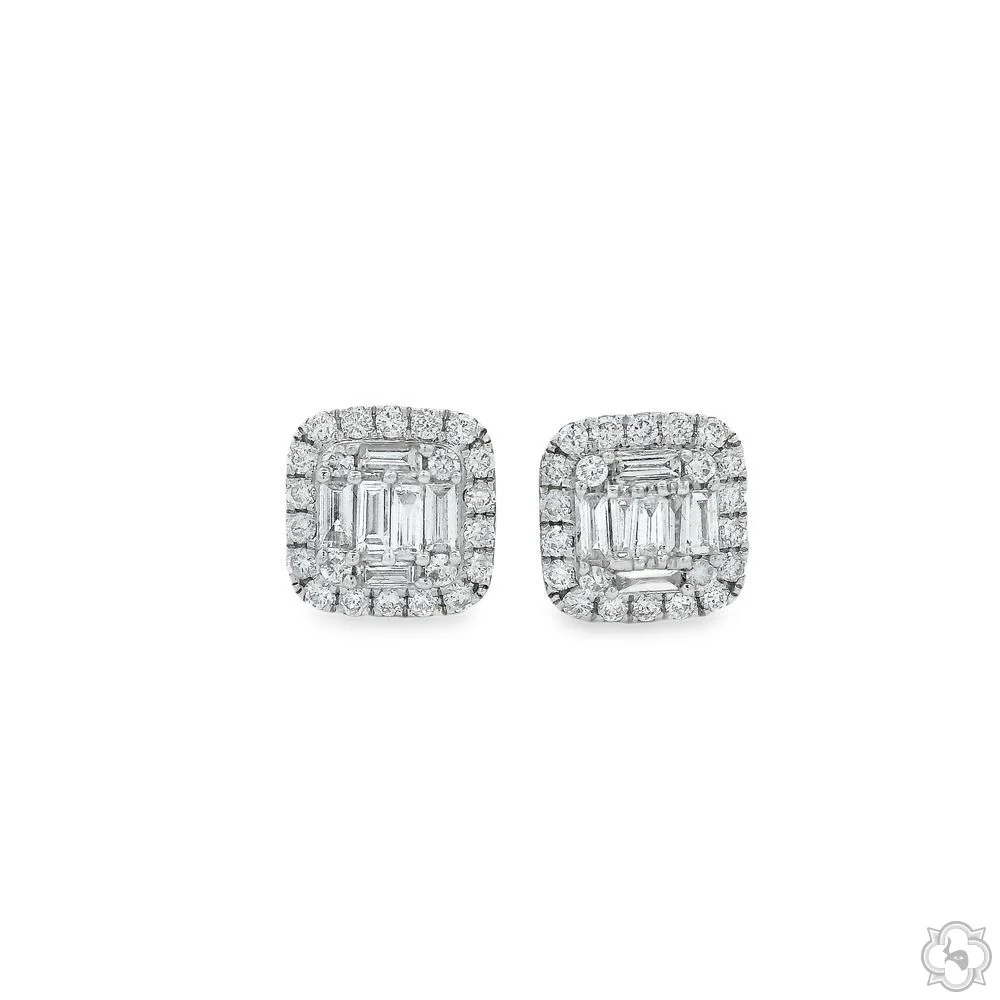 18K Gold Diamond Earrings 67011