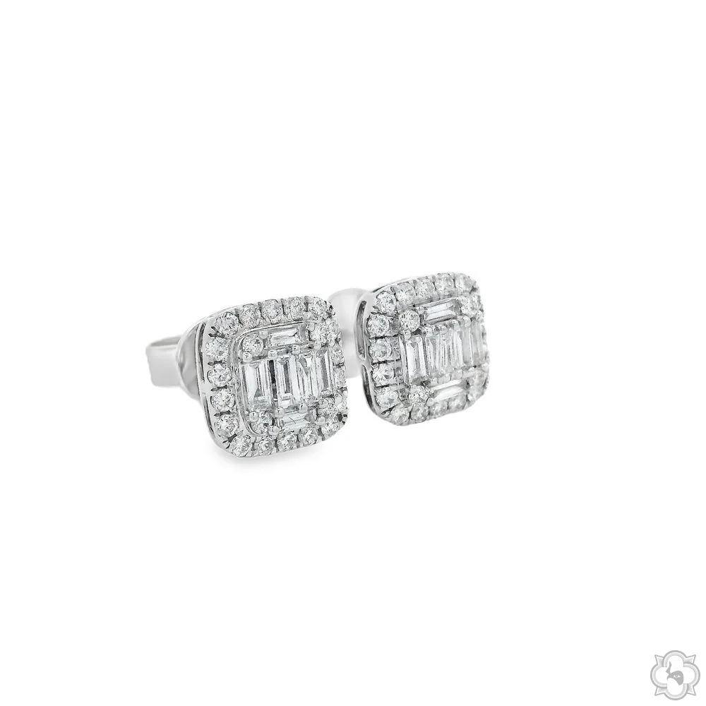 18K Gold Diamond Earrings 67011