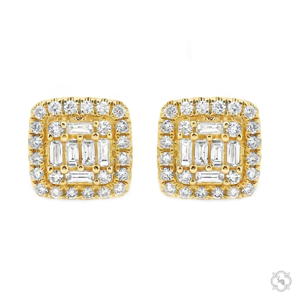 18K Gold Diamond Earrings 67012