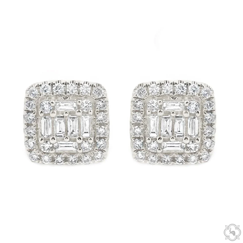 18K Gold Diamond Earrings 67012
