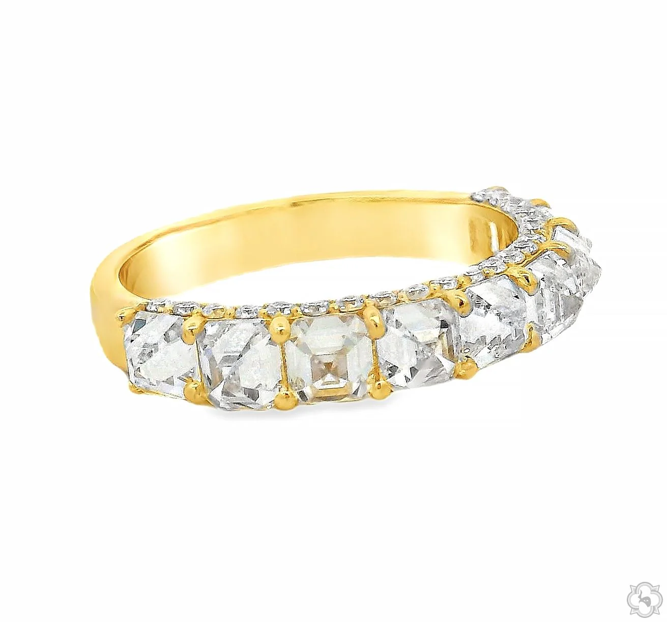 Upside Down Asscher Diamond Band 70825