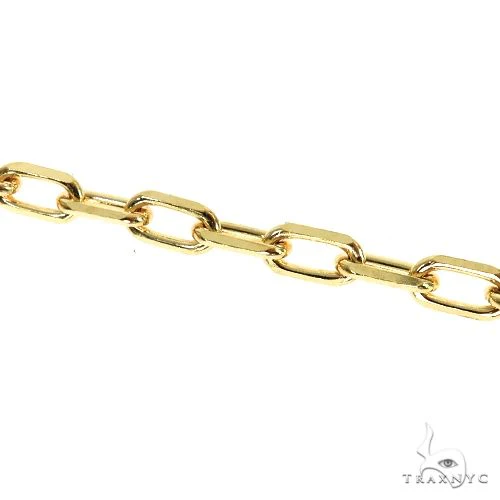 14K Yellow Gold Diamond Cut Anchor Cable Link Bracelet 7 Inches 3.7mm 70877