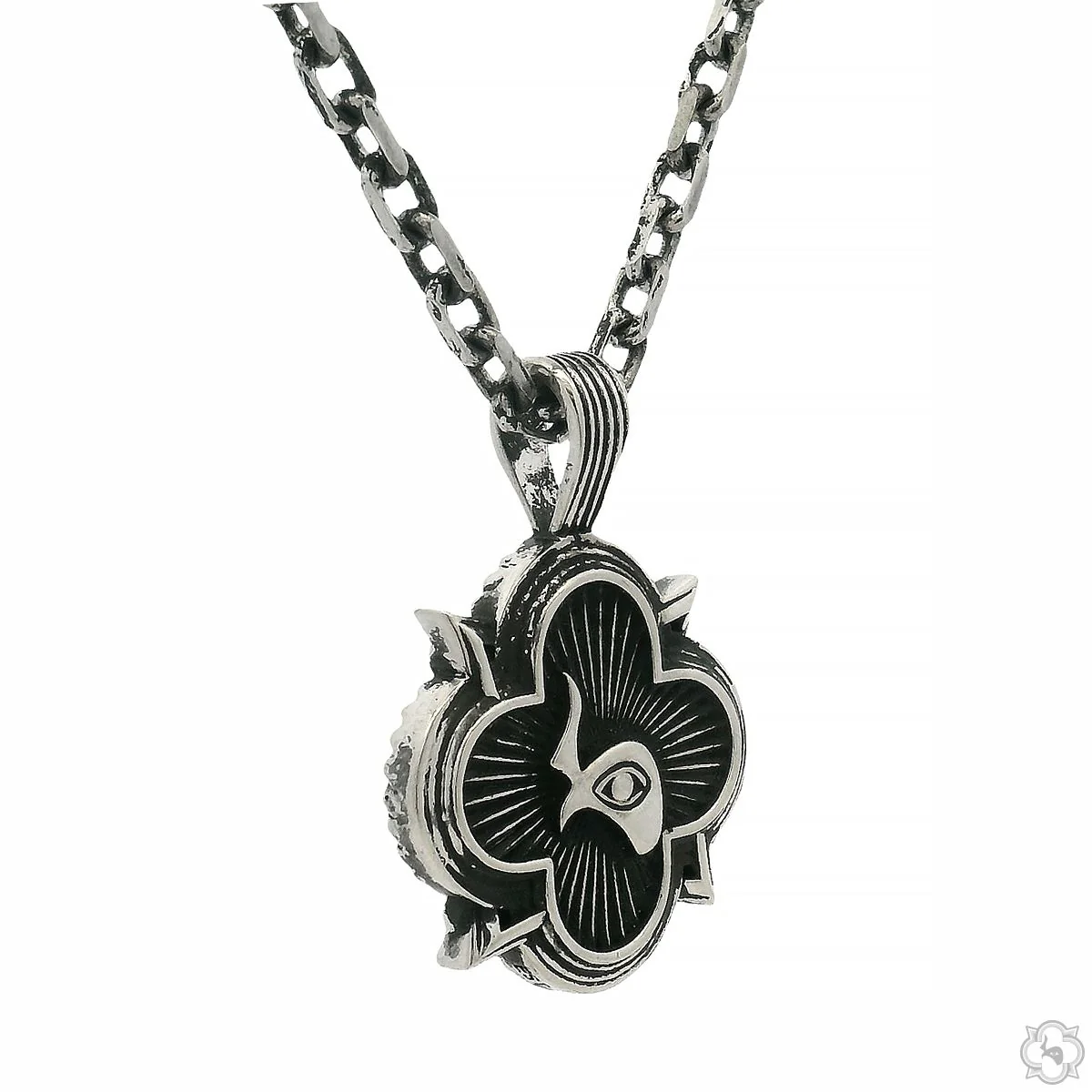 Silver TraxNYC Logo Antiqued Finish Pendant Set With Cable Chain - Limited Edition 70848