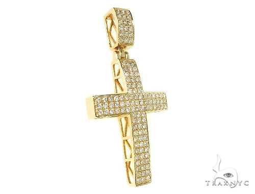 14K Gold Diamond Cross Pendant 65953