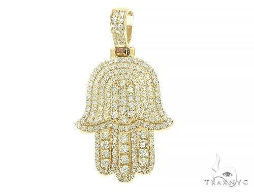 14K Gold Diamond Hamsa Pendant 65843
