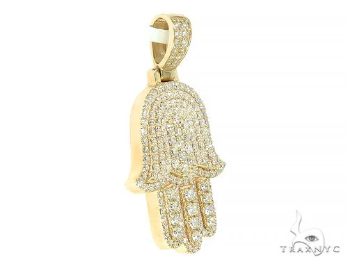14K Gold Diamond Hamsa Pendant 65843
