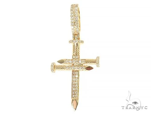 14K Gold Diamond Nail Cross 65968