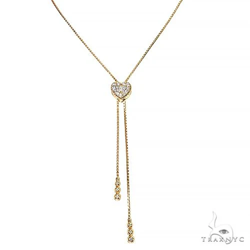 14K Heart Diamond Adjustable Choker Necklace 66544