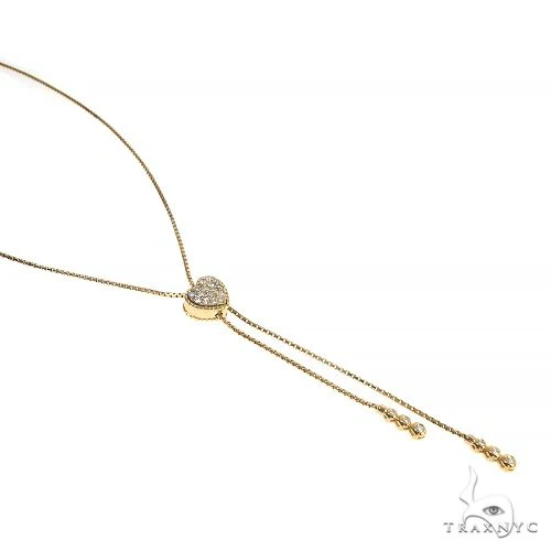 14K Heart Diamond Adjustable Choker Necklace 66544