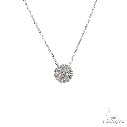 18K Gold Round Diamond Necklace With Adjustable Chain 67033