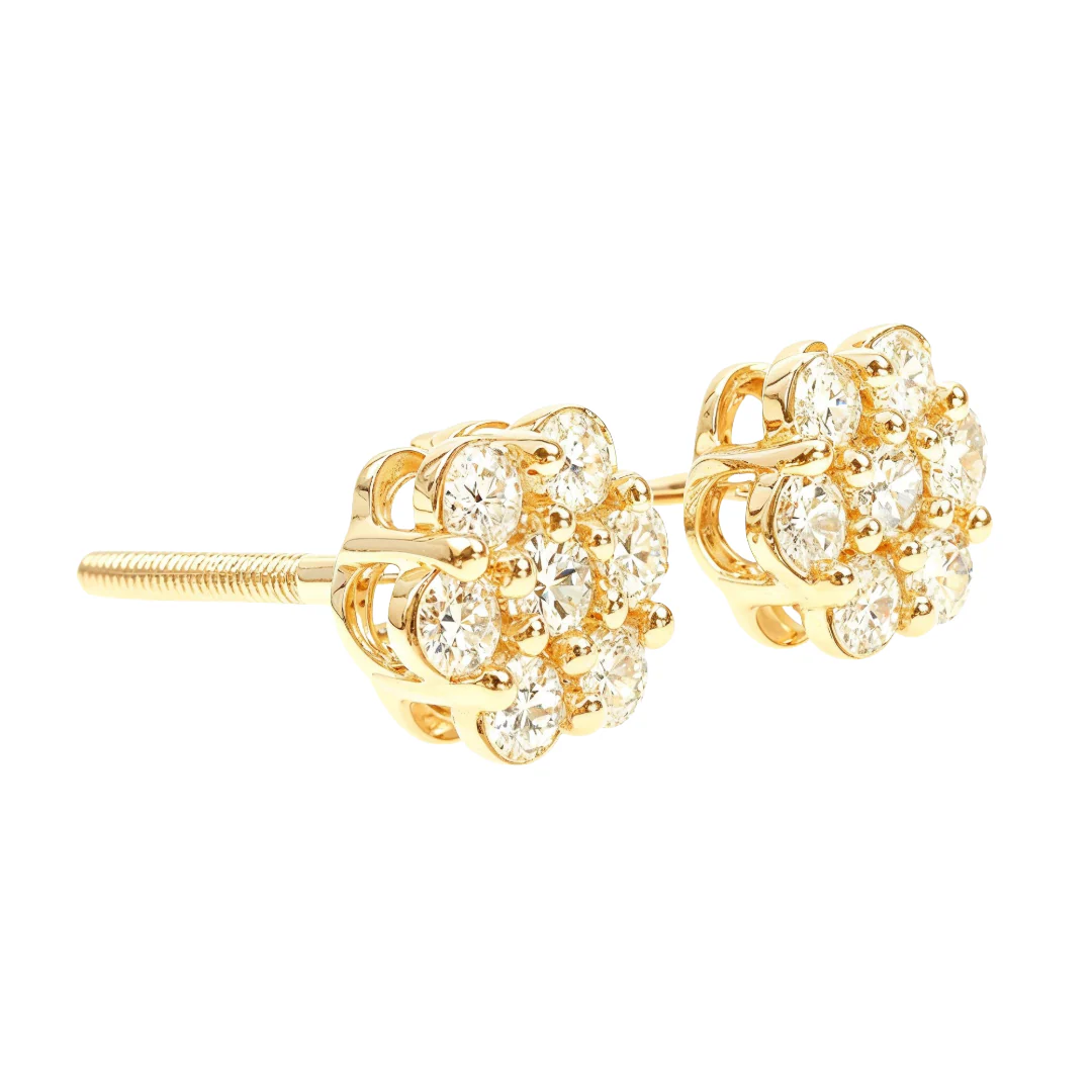 Enchanting Floral Diamond Earrings 65955