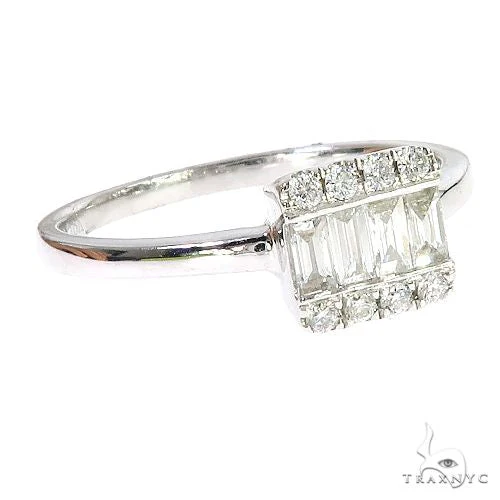 18k Gold Baguette Diamond Engagement Ring 67027