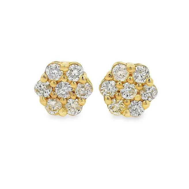 Floral Radiance Diamond Stud Earrings 65276