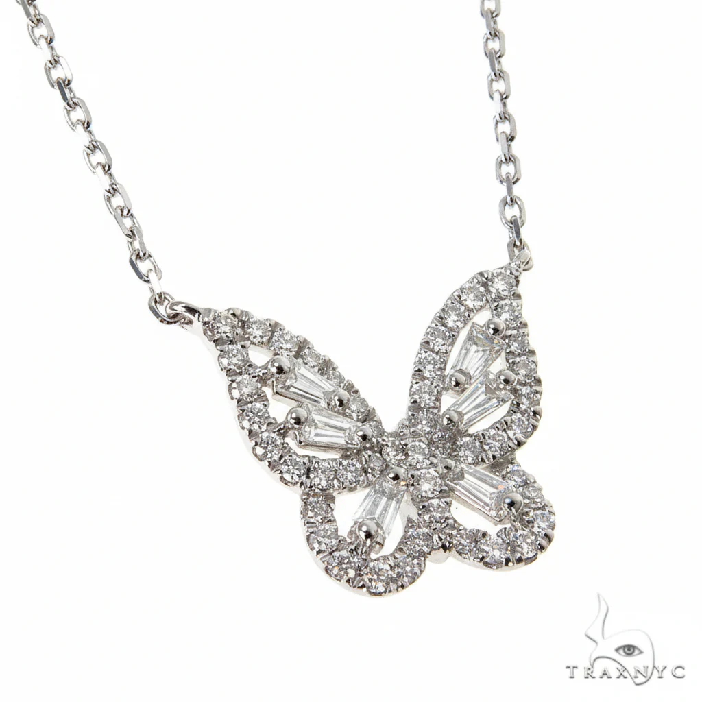 18K Gold Baguette Diamond Necklace 68514