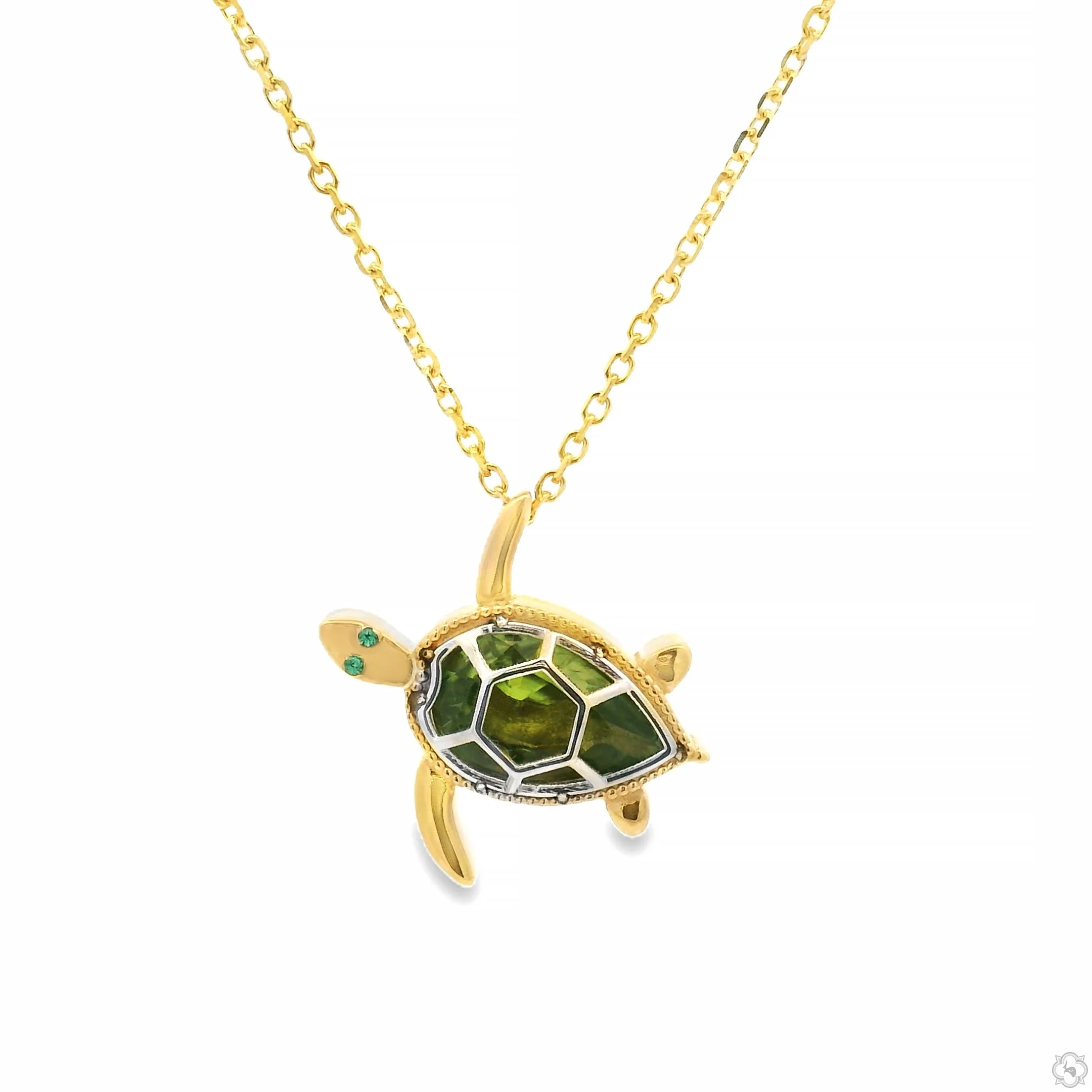 Green Turtle Gemstone Pendant Set 70803