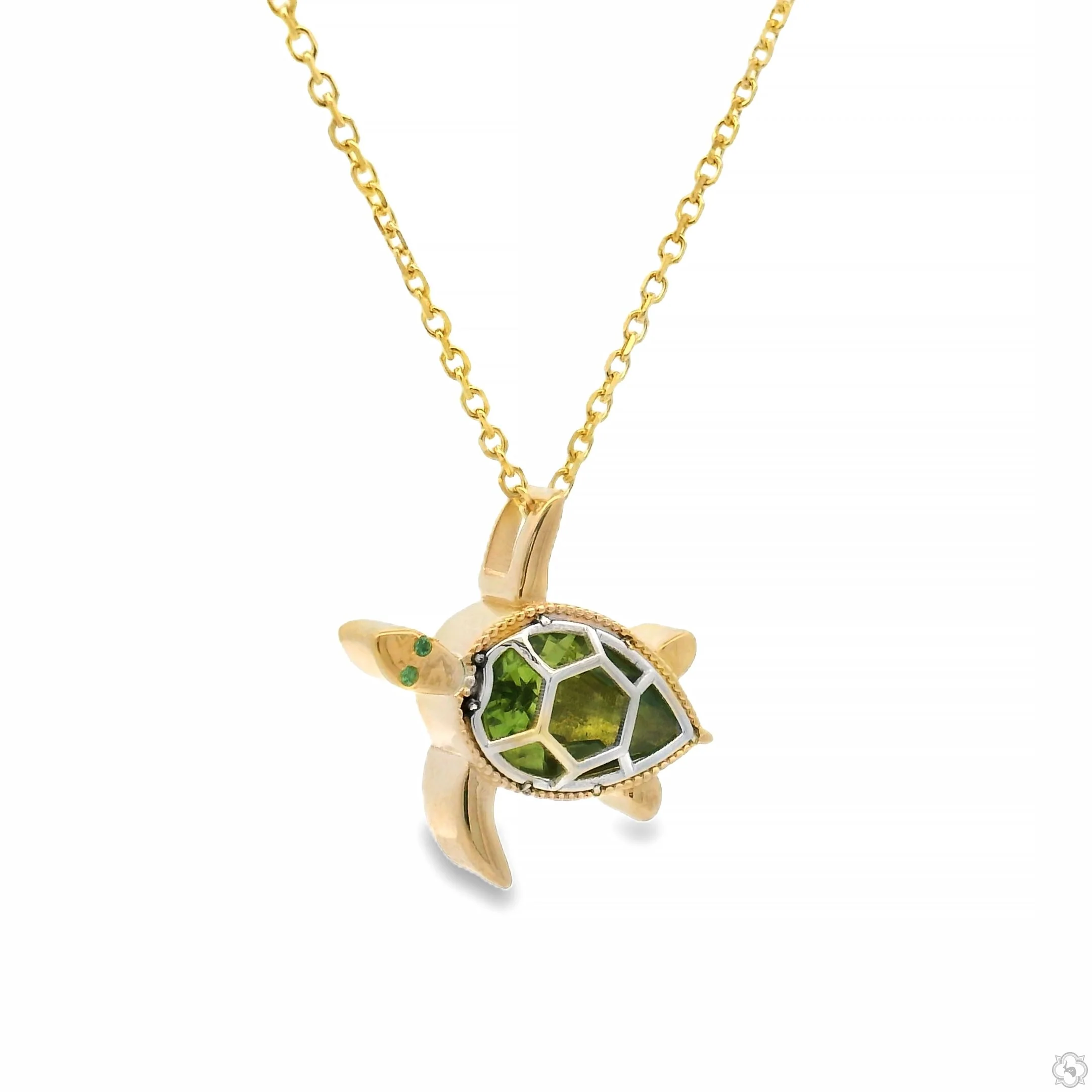 Green Turtle Gemstone Pendant Set 70803