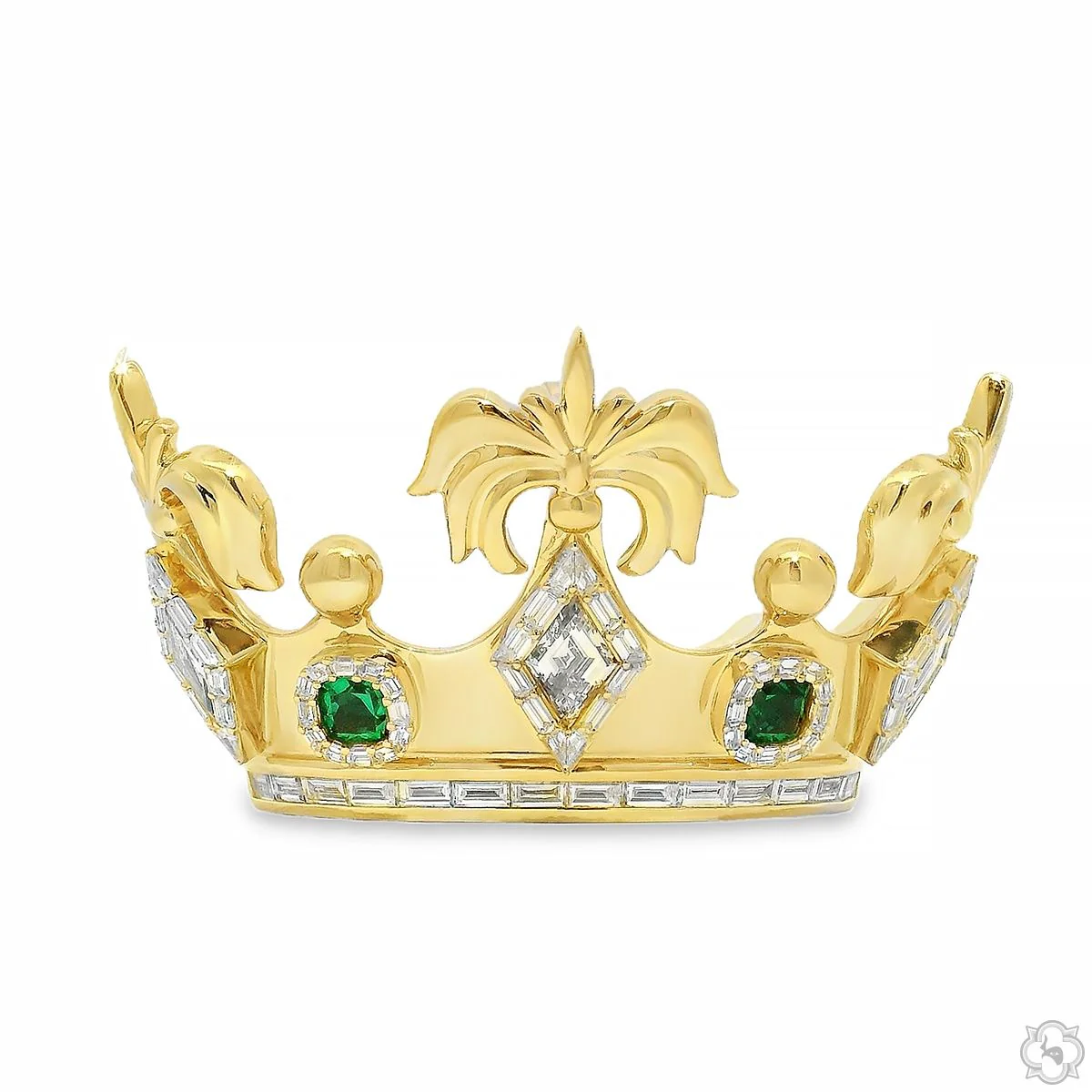 Royal Crown Diamond and Emerald Pendant 70775
