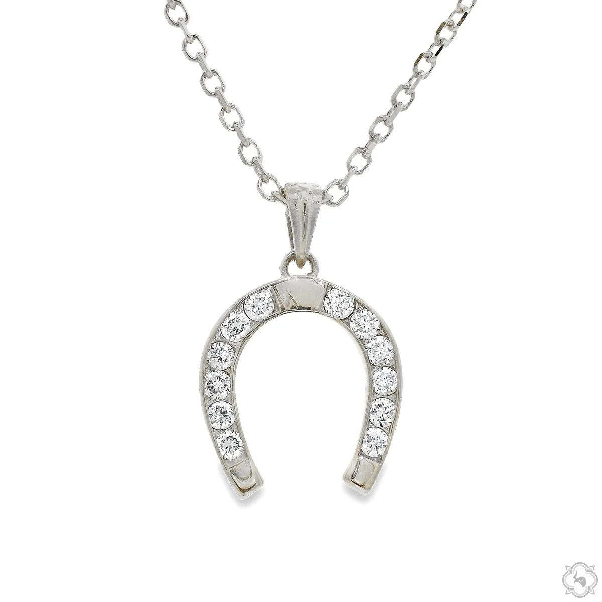Lucky Horseshoe Diamond Pendant .925 Silver 70774