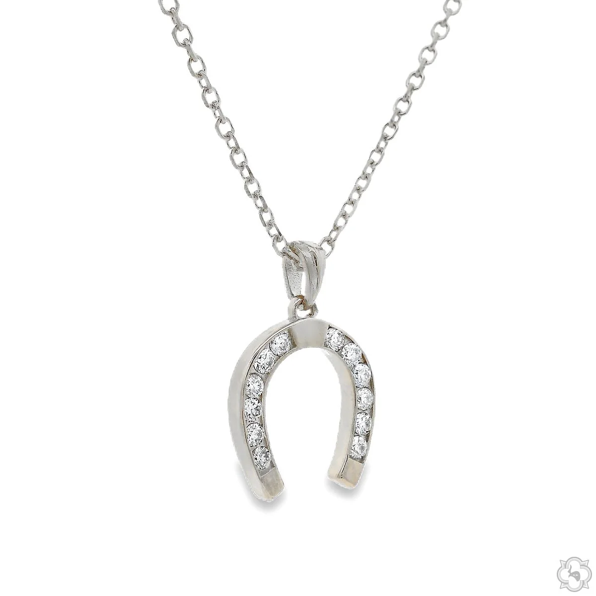Lucky Horseshoe Diamond Pendant .925 Silver 70774