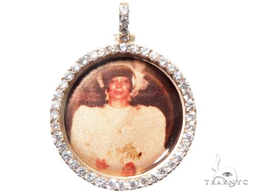 14K Gold Custom Photo Pendant 1 Inch 64428