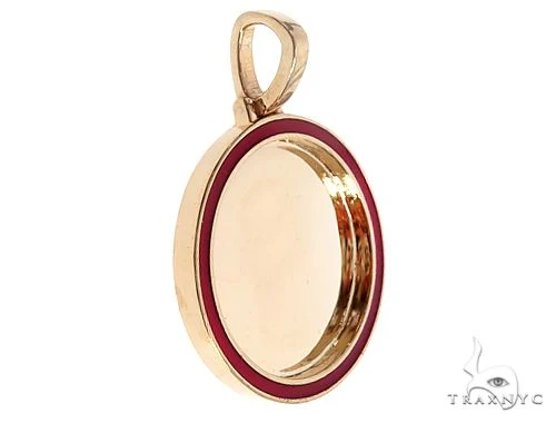 14k Yellow Gold 1 Inch Customizable Photo Pendant 65045