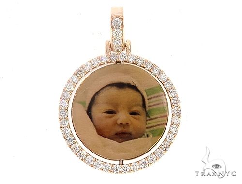 10k Rose Gold 1 Inch Rotating Photo Pendant 65095