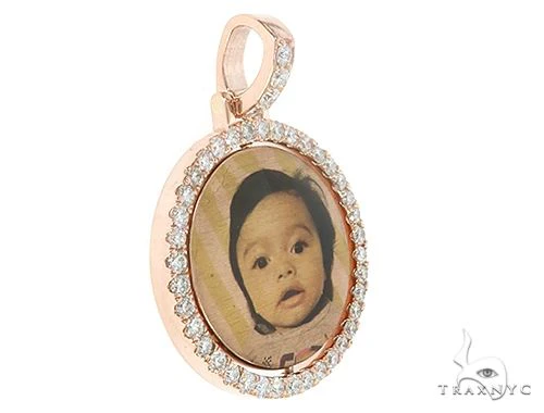 10k Rose Gold 1 Inch Rotating Photo Pendant 65095