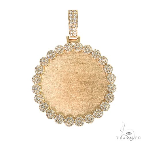 14K Gold Flower Frame Diamond Photo Pendant 66547
