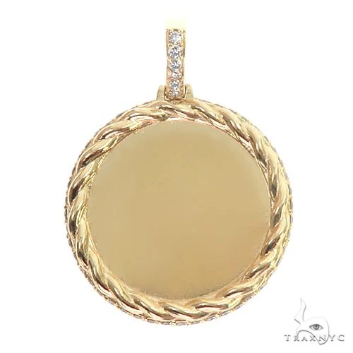 14K Gold Side Diamond Frame Memorial Photo Pendant 66800