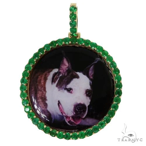 14K Gold Emerald Photo Pendant 67711
