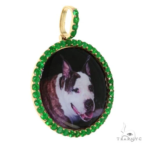 14K Gold Emerald Photo Pendant 67711