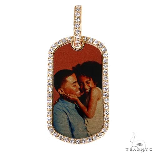 Dog Tag Diamond Frame Photo Pendant 67906