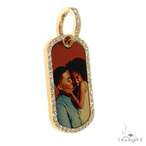 Dog Tag Diamond Frame Photo Pendant 67906